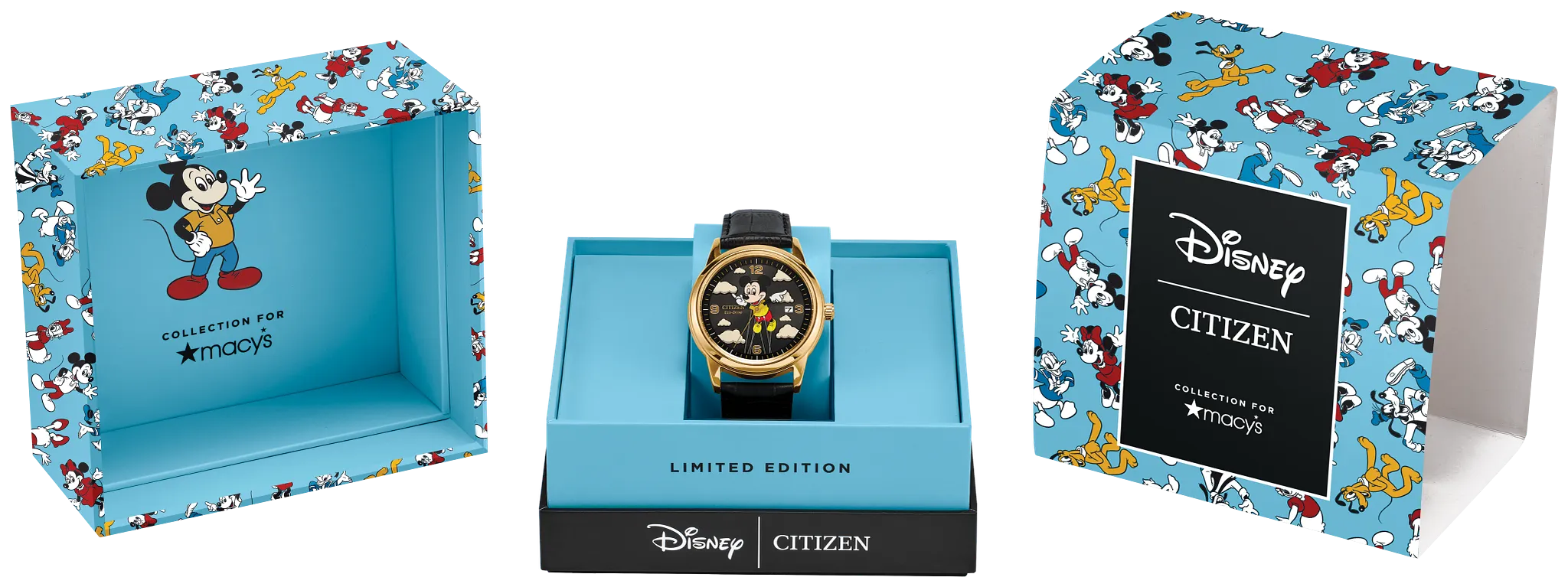 Soaring High Mickey Mouse Black Dial Leather Strap AW1862-06W